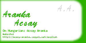 aranka acsay business card